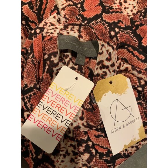 Sunday in Brooklyn Pink Snakeskin Print Shirt W/ Keyhole, Size XS, NWT! $68 - Picture 8 of 9